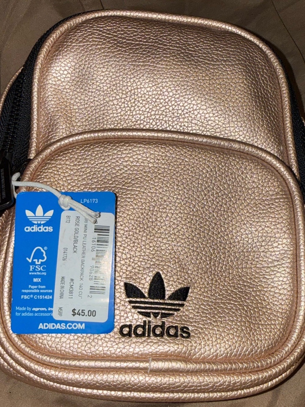 adidas Rose Gold Mini Bag with Trefoil Logo